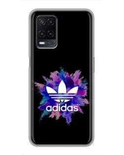 Чехол для OPPO A54 с картинкой «Взрыв красок Adidas»