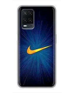 Чехол для OPPO A54 с картинкой «Синий пульс Nike»