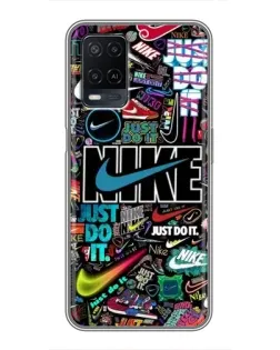 Чехол для OPPO A54 с картинкой «Яркий коллаж Nike»