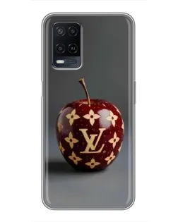 Чехол для OPPO A54 с картинкой «Красное яблоко LV»