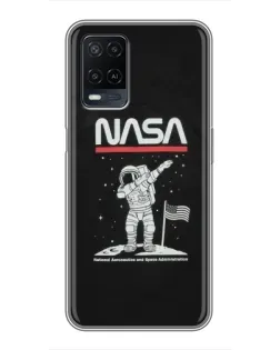 Чохол для OPPO A54 з картинкою «NASA — крокуємо по Місяцю» Чохол для OPPO A54 з картинкою «NASA — крокуємо по Місяцю»