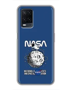 Чохол для OPPO A54 з картинкою «NASA — місячна місія» Чохол для OPPO A54 з картинкою «NASA — місячна місія»