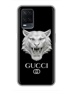 Чохол для OPPO A54 з картинкою «Gucci — срібний лев»