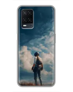 Чохол для OPPO A54 з картинкою «Герой PUBG на скелі»