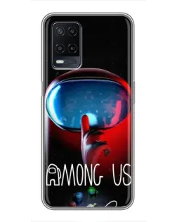 Чохол для OPPO A54 з картинкою «Червоний імпостер — макро»