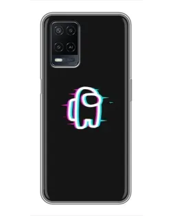 Чехол для OPPO A54 с картинкой «Among Us неон»