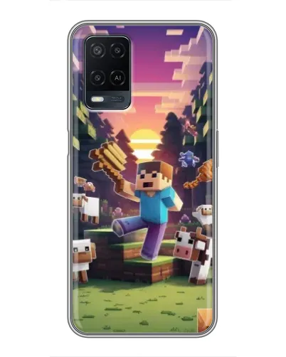 Чехол для OPPO A54 с картинкой «Стив на ферме» Чехол для OPPO A54 с картинкой «Стив на ферме»