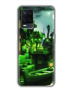 Чохол для OPPO A54 з картинкою «Minecraft лісовий пейзаж»
