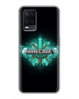 Чехол для OPPO A54 с картинкой «Minecraft Diamond лого»