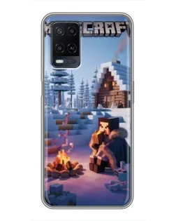 Чехол для OPPO A54 с картинкой «Зимний Minecraft»