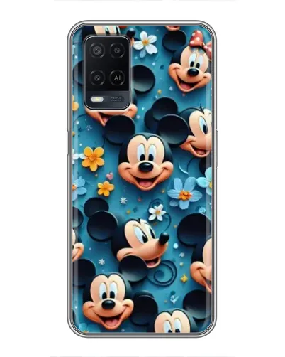 Чехол для OPPO A54 с картинкой «Паттерн Микки и Минни»