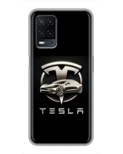 Чохол для OPPO A54 з картинкою «Tesla — срібне авто» Чохол для OPPO A54 з картинкою «Tesla — срібне авто»