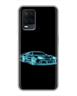 Чохол для OPPO A54 з картинкою «Неоновий контур Lamborghini»