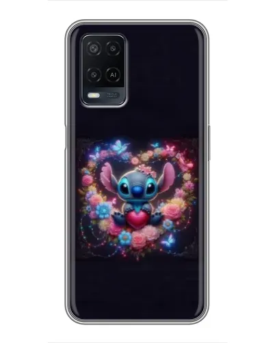 Чехол для OPPO A54 с картинкой «Stitch в цветах» Чехол для OPPO A54 с картинкой «Stitch в цветах»