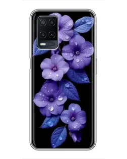 Чехол для OPPO A54 с картинкой «Фиолетовые цветы с росою» Чехол для OPPO A54 с картинкой «Фиолетовые цветы с росою»