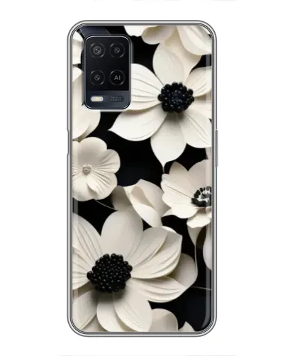 Чехол для OPPO A54 с картинкой «Объемные белые цветы» Чехол для OPPO A54 с картинкой «Объемные белые цветы»