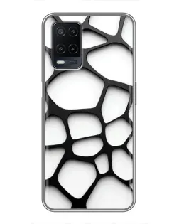 Чохол для OPPO A54 з картинкою «Біла об'ємна сітка»