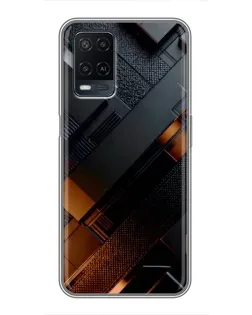 Чехол для OPPO A54 с картинкой «Черные геометрические блоки» Чехол для OPPO A54 с картинкой «Черные геометрические блоки»