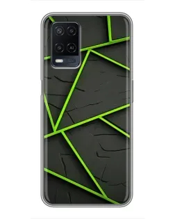 Чехол для OPPO A54 с картинкой «Зеленые геометрические линии» Чехол для OPPO A54 с картинкой «Зеленые геометрические линии»