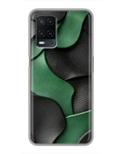 Чехол для OPPO A54 с картинкой «Зеленые кожаные волны» Чехол для OPPO A54 с картинкой «Зеленые кожаные волны»