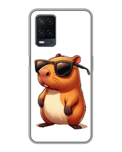 Чехол для OPPO A54 с картинкой «Капибара в очках»
