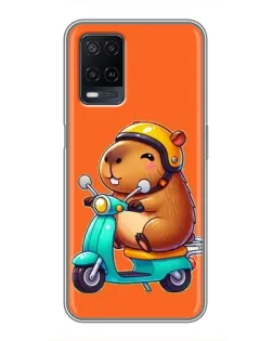 Чохол для OPPO A54 з картинкою «Капібара на скутері»