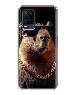 Чохол для OPPO A54 з картинкою «Капібара золотий ланцюг»