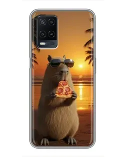 Чохол для OPPO A54 з картинкою «Капібара з піцою»