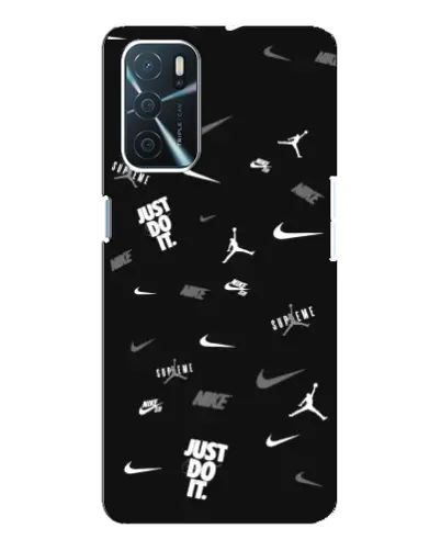 Чехол для OPPO A54s с картинкой «Nike Black Pattern» Чехол для OPPO A54s с картинкой «Nike Black Pattern»