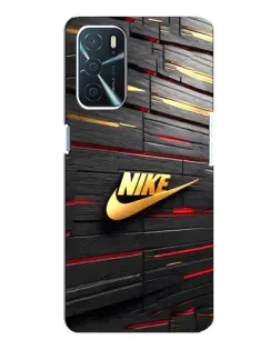 Чехол для OPPO A54s с картинкой «Золотой Nike на металле»