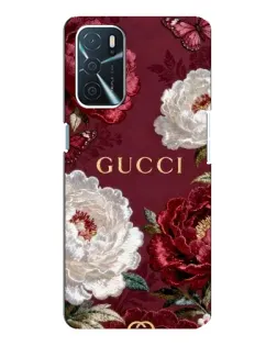 Чехол для OPPO A54s с картинкой «Gucci — бордовые розы»