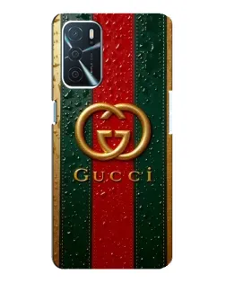 Чехол для OPPO A54s с картинкой «Gucci — фирменная полоса и золото»