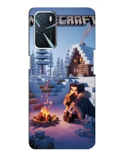 Чохол для OPPO A54s з картинкою «Зимовий Minecraft»