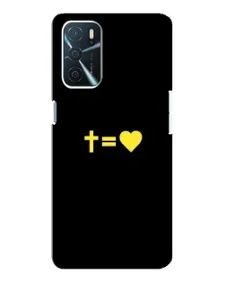 Чехол для OPPO A54s с картинкой «Сердце и Крест»