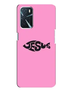Чехол для OPPO A54s с картинкой «Розовый символ  Jesus»