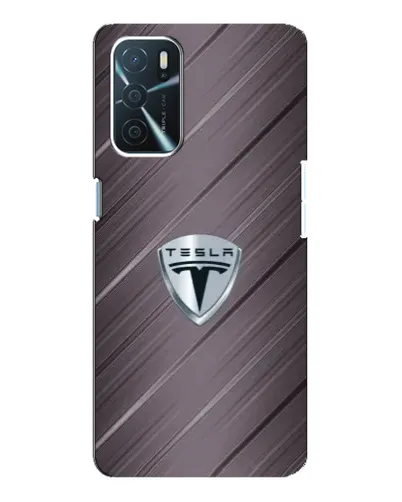 Чехол для OPPO A54s с картинкой «Металлическая текстура Tesla»