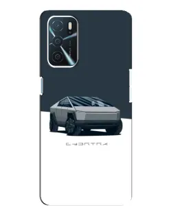Чехол для OPPO A54s с картинкой «Серебристый Cybertruck Tesla»