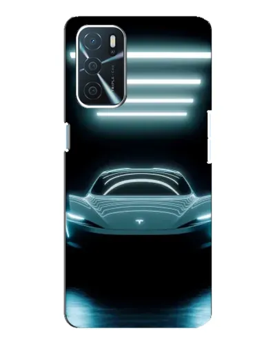 Чехол для OPPO A54s с картинкой «Tesla в неоне»