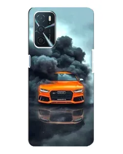 Чехол для OPPO A54s с картинкой «Audi в облаках дыма»