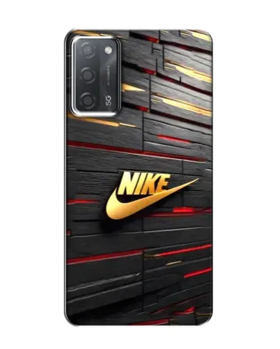 Чохол для OPPO A55 з картинкою «Золотий Nike на металі»