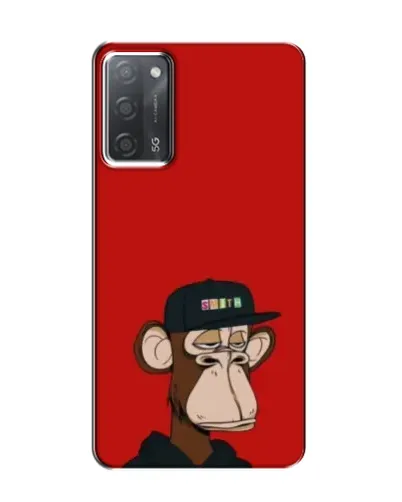 Чехол для OPPO A55 с картинкой «Bored Ape — красный фон» Чехол для OPPO A55 с картинкой «Bored Ape — красный фон»