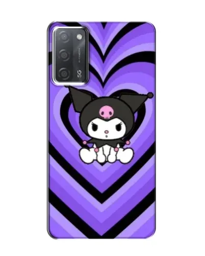 Чохол для OPPO A55 з картинкою «Kuromi та фіолетові серця»