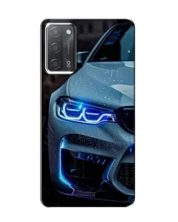 Чохол для OPPO A55 з картинкою «Погляд BMW з синіми фарами»