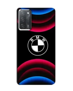 Чохол для OPPO A55 з картинкою «Логотип BMW та неонові дуги»