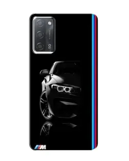 Чохол для OPPO A55 з картинкою «Силует BMW в темряві»