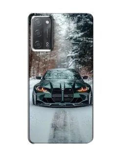 Чохол для OPPO A55 з картинкою «BMW у зимовому лісі»