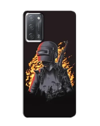 Чохол для OPPO A55 з картинкою «PUBG — вогняний силует»
