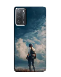 Чохол для OPPO A55 з картинкою «Герой PUBG на скелі»