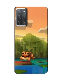 Чохол для OPPO A55 з картинкою «Майнкрафт захід сонця»