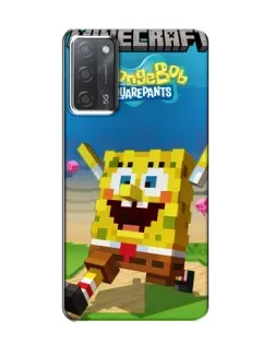 Чохол для OPPO A55 з картинкою «Губка Боб Minecraft»